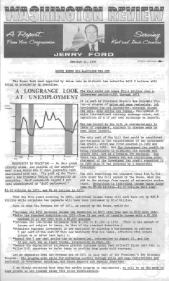 Ford Newsletter, October-December 1971