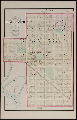Gray's new map of Clay Center, Clay County, Kansas