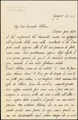 Nicola Sacco autographed letter signed to Aldino [Felicani], [Dedham], 18 June 1925