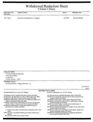 [Correspondence Maggie Williams – C]