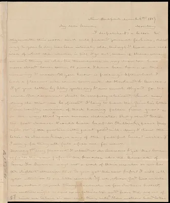Letter from Debora Weston, New Bedford, [Mass.], to Anne Warren Weston, March 4th, 1839, Monday