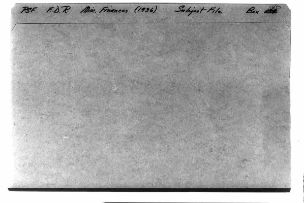 Roosevelt, Franklin D. - Finances - Personal (2), 1936