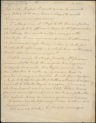 Bartolomeo Vanzetti autographed letter signed (fragments), [Charlestown, May? 1927]