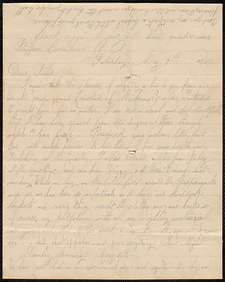 Letter from William Jubb, near Stafford Courthouse, V.A., to Thomas Jubb, West Chelmsford, Mass., May 9, 1863