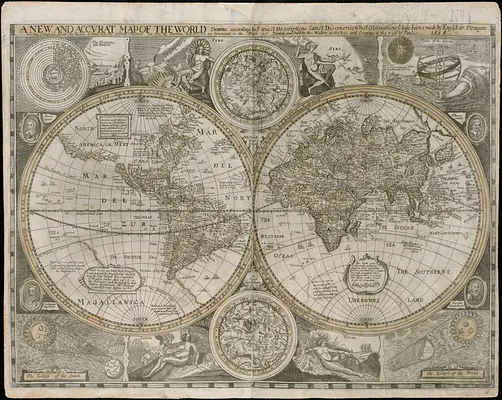 A new and accurat map of the world drawne according to ye truest descriptions latest discoveries & best observations yt have been made by English or strangers