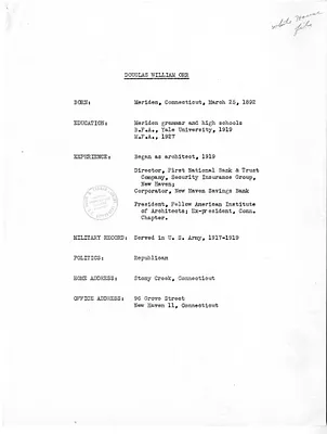 Memorandum Regarding Douglas Orr