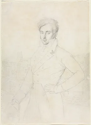 Portrait of a Young Man Standing on the Quirinal with the Turris Comitum in the Background