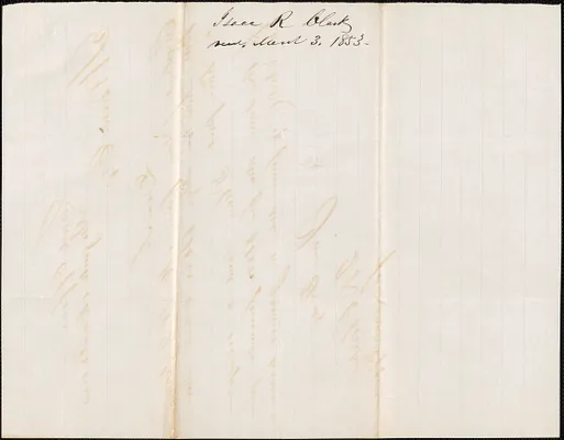Isaac R. Clark to Samuel Warner, 3 March 1853