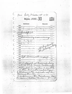 Lyndon Johnson's 1958 Desk Diary, beginning 6/30/1958