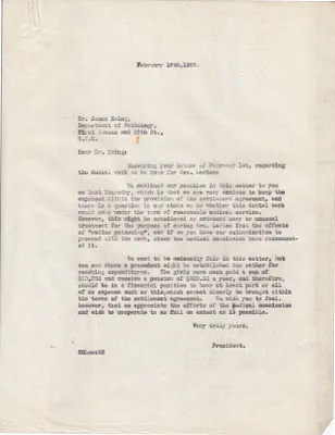 Letters Sent to James Ewing, February 18, 1929
