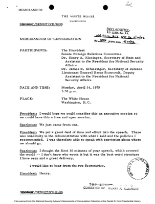 April 14, 1975 - Ford, Kissinger, Schlesinger, Senate Foreign Relations Committee