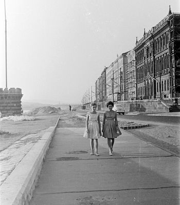 Young Women Walking Along Széchenyi Rakpart, Budapest, 1964