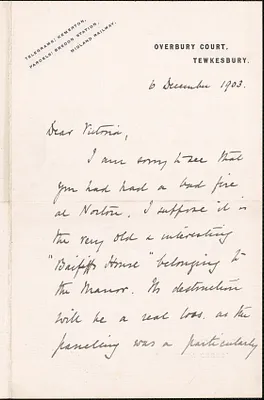 Richard B. Martin autograph letter signed to Victoria [Woodhull Martin], Tewkesbury, England, December 6, 1903