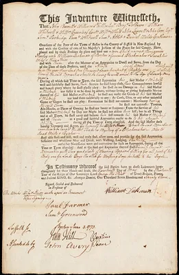 Benjamin Harley indentured to apprentice with William Dickman of Boston, 14 May 1773