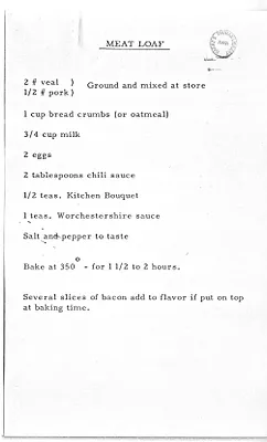 Recipe for Meat Loaf