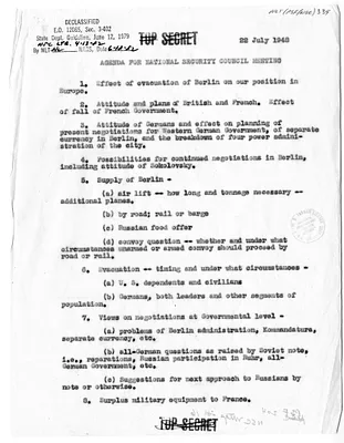 Agenda, Sixteenth National Security  Council Meeting