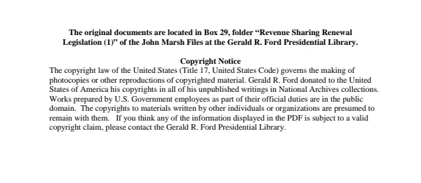 Revenue Sharing Renewal Legislation (1)