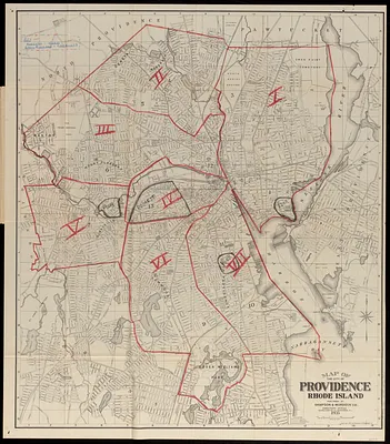 Map of the city of Providence, Rhode Island