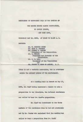 Memorandum, May 20, 1926