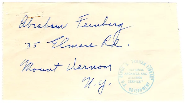 Letter from Former President Harry S. Truman to Edward Jacobson, with Attachment