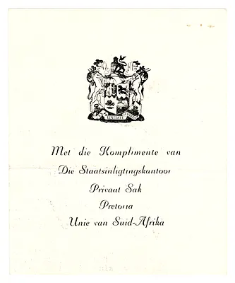 "Who's Who"—Union of South Africa (Biographical Sketches), 1950-1952