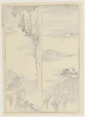 Two designs for landscape paintings