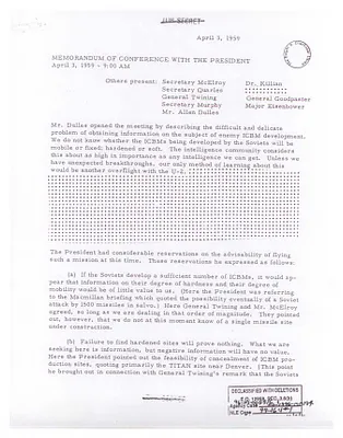 Memorandum of Conference with the President Authored by John S. D. Eisenhower