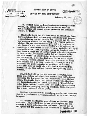 Memorandum of Telephone Conversation with Secretary of State Dean Acheson and Charles Spofford