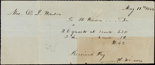 Miscellaneous household receipts