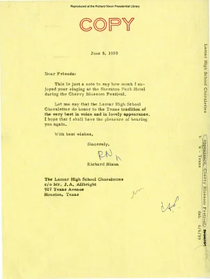 4/10/59 Cherry Blossom Festival Ball - RN & PN - Washington