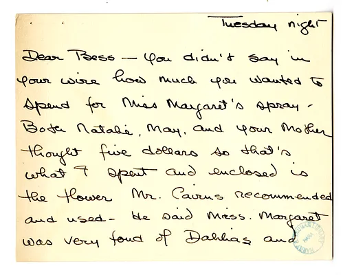 Letter from Christine Wallace to Bess W. Truman