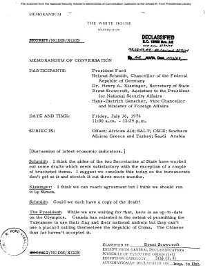 July 16, 1976 - Ford, Kissinger, FRG Chancellor Helmut Schmidt