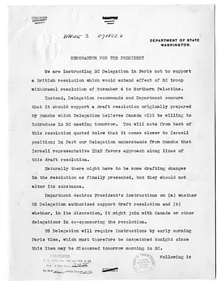 Memorandum from Robert Lovett to President Harry S. Truman, with Attachment
