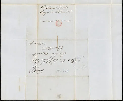 Gorham Parks to George Coffin, 4 March 1843