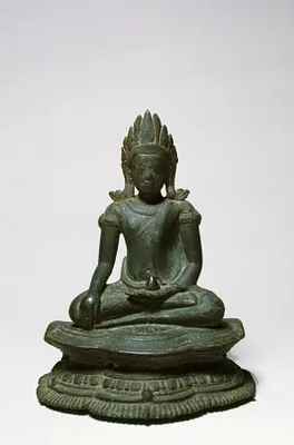 Seated Crowned Buddha in ""Maravijaya""