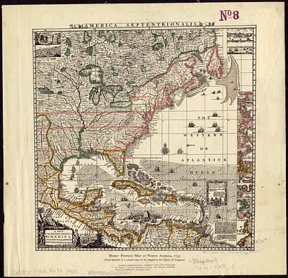 A map of the British Empire in America with the French and Spanish settlements adjacent throughout