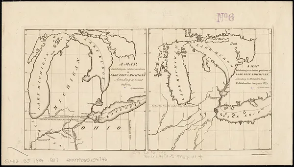 Map, boundary, Michigan and Ohio
