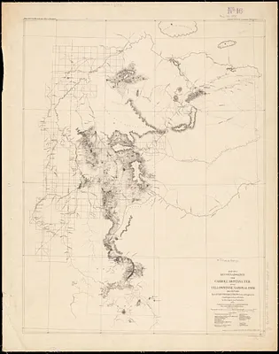 Map of a reconnaissance from Carroll Montana Ter. to the Yellowstone National Park and return by Captain William Ludlow, Corps of Engineers, Chief Engineer Dept. of Dakota, in July, August and September 1875