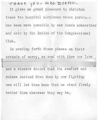 Remarks by Bess W. Truman