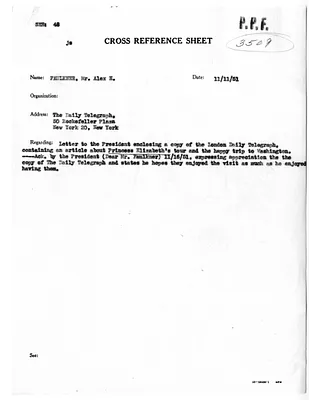 Cross Reference Memorandum
