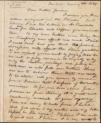 Letter from Sophia Louisa Little, Pawtucket, [R.I.], to William Lloyd Garrison, January 5th 1838