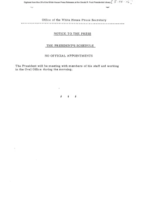 President's Schedule
