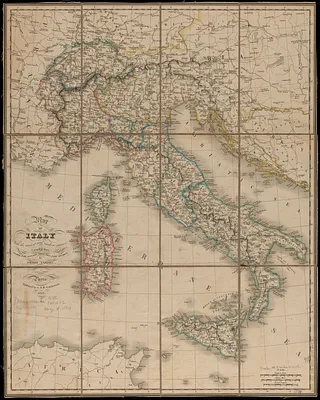 Map of Italy with the ancient and modern names