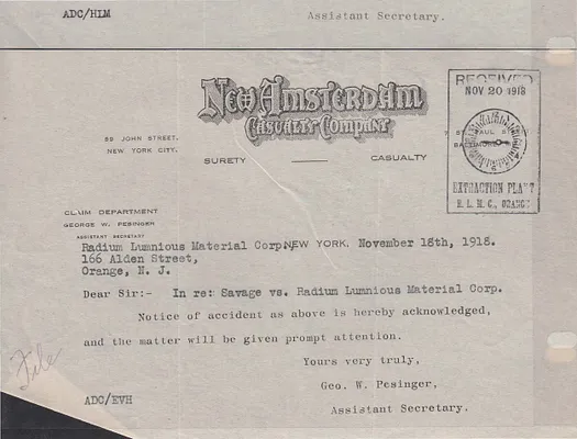 Letters Received, November 18, 1918