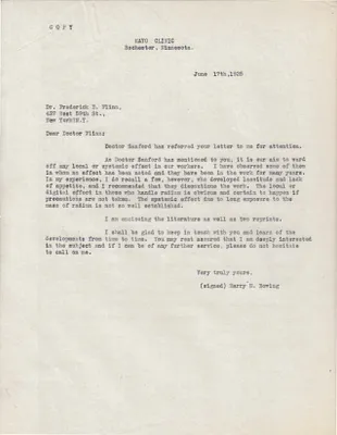 Letters Received to Dr. Frederick B. Flinn, June 17, 1925