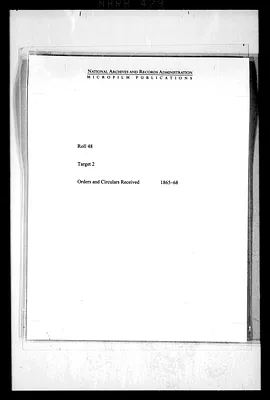 Orders and Circulars Received, 1865-1868