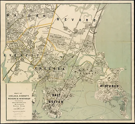 Map of Chelsea, Everett, Revere, & Winthrop
