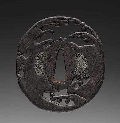 Sword Guard (Tsuba) with Rough Waves
