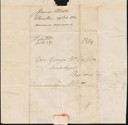 James Webb to George Coffin, 29 October 1832