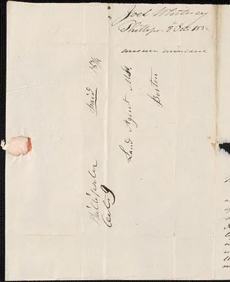 Joel Whitney to George Coffin, 8 October 1832